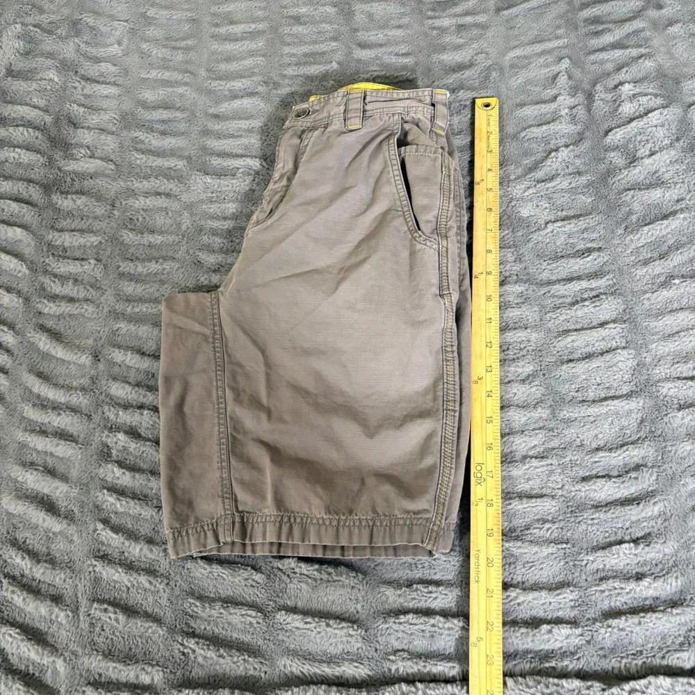 Prana Mens 28 Organic Cotton Gray Ripstop Hiking Cargo Shorts Outdoor AQ670
